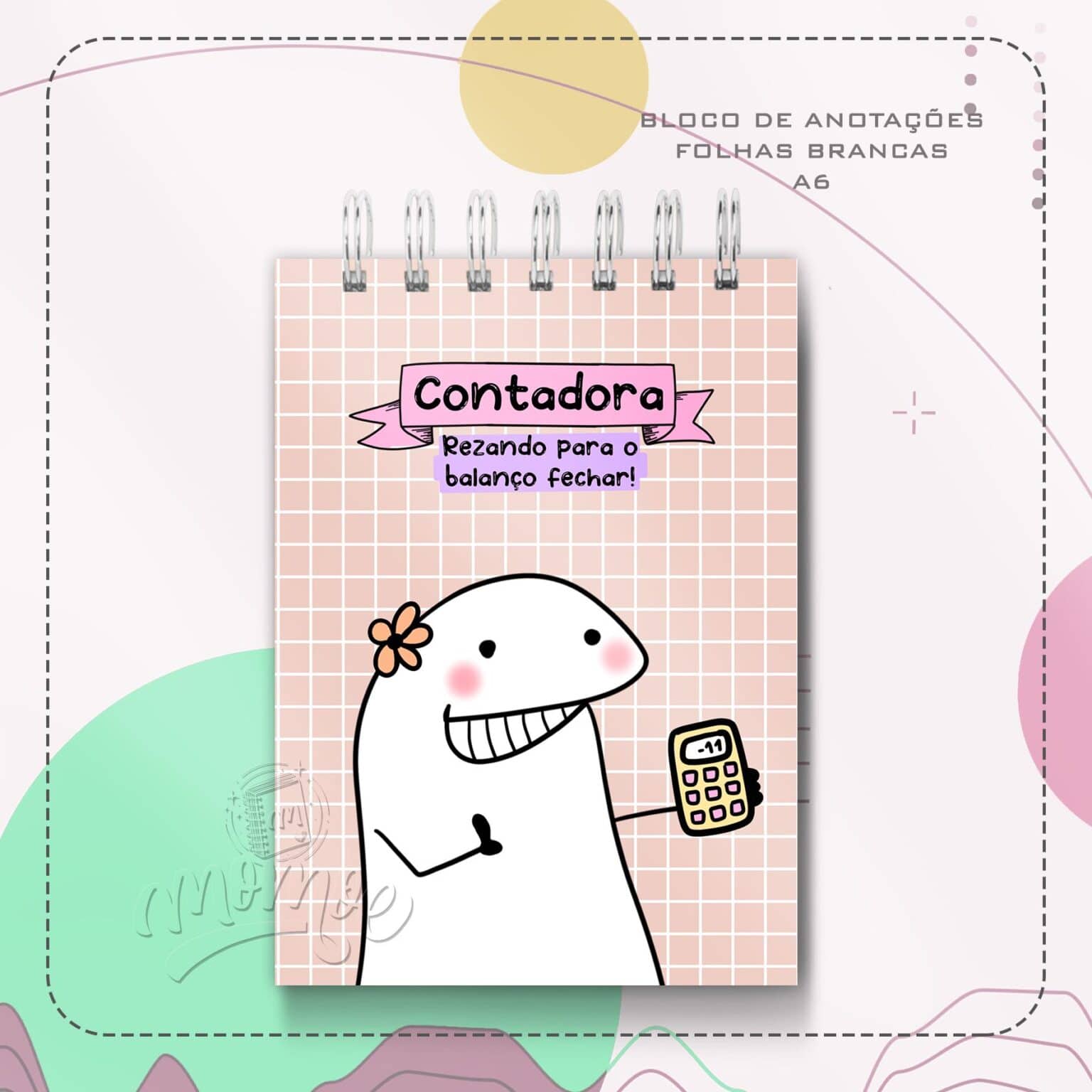 Caderno Profissões Flork Contadora Mod01 Momoe Store 7417