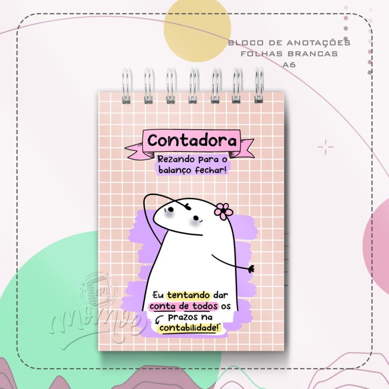 Caderno Profissões Flork Contadora Mod02 Momoe Store 8497