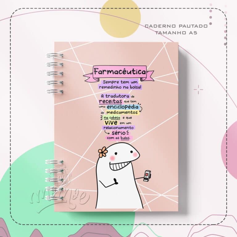 Caderno Profissões Flork Farmacêutica Momoe Store 9272