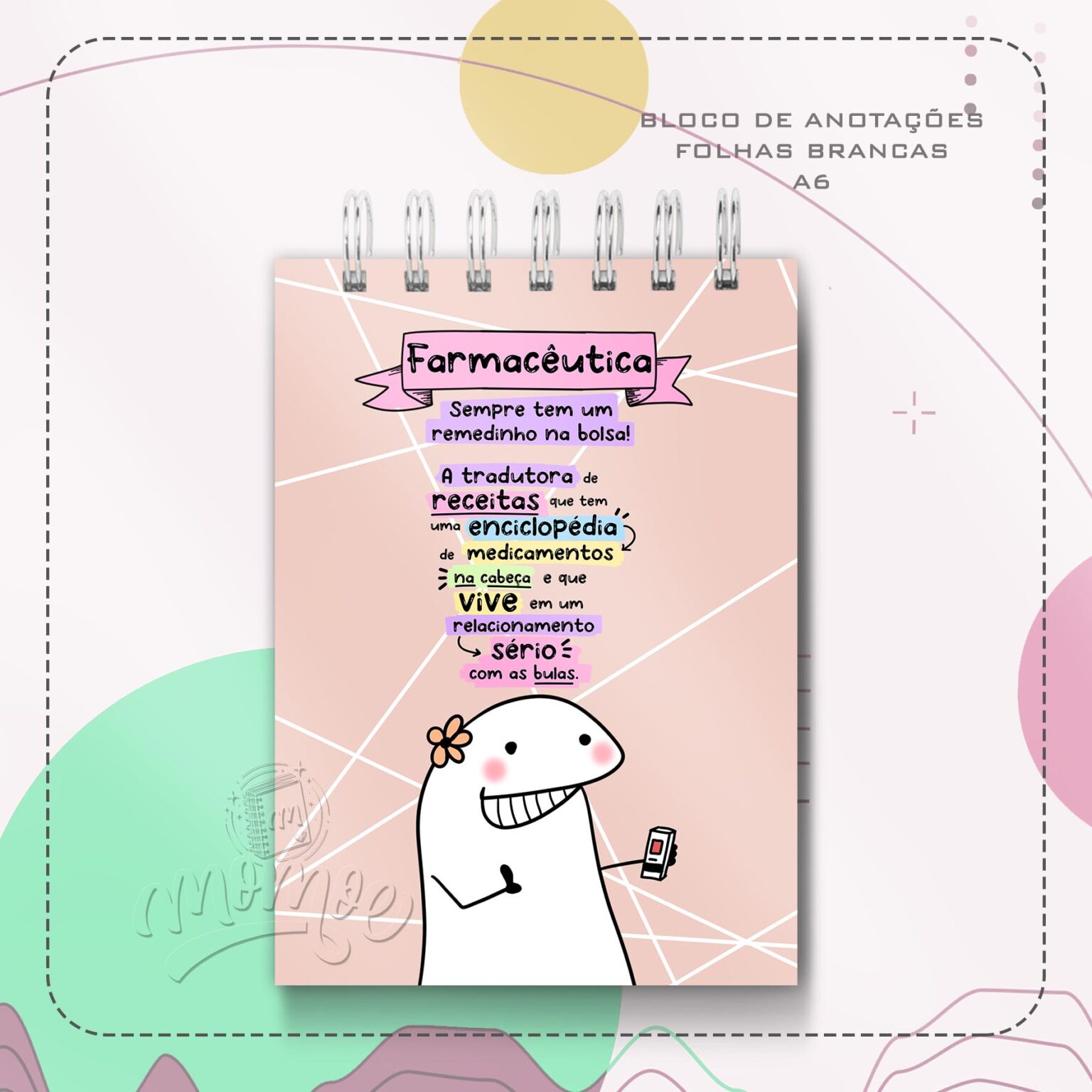 Caderno Profissões Flork Farmacêutica Momoe Store 4249