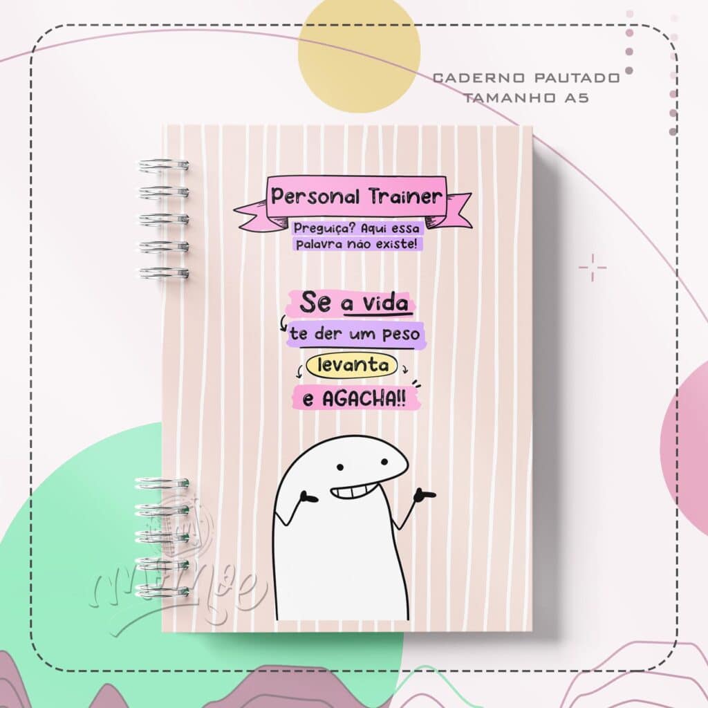 Caderno Profissões Flork Personal Trainer Momoe Store 0830