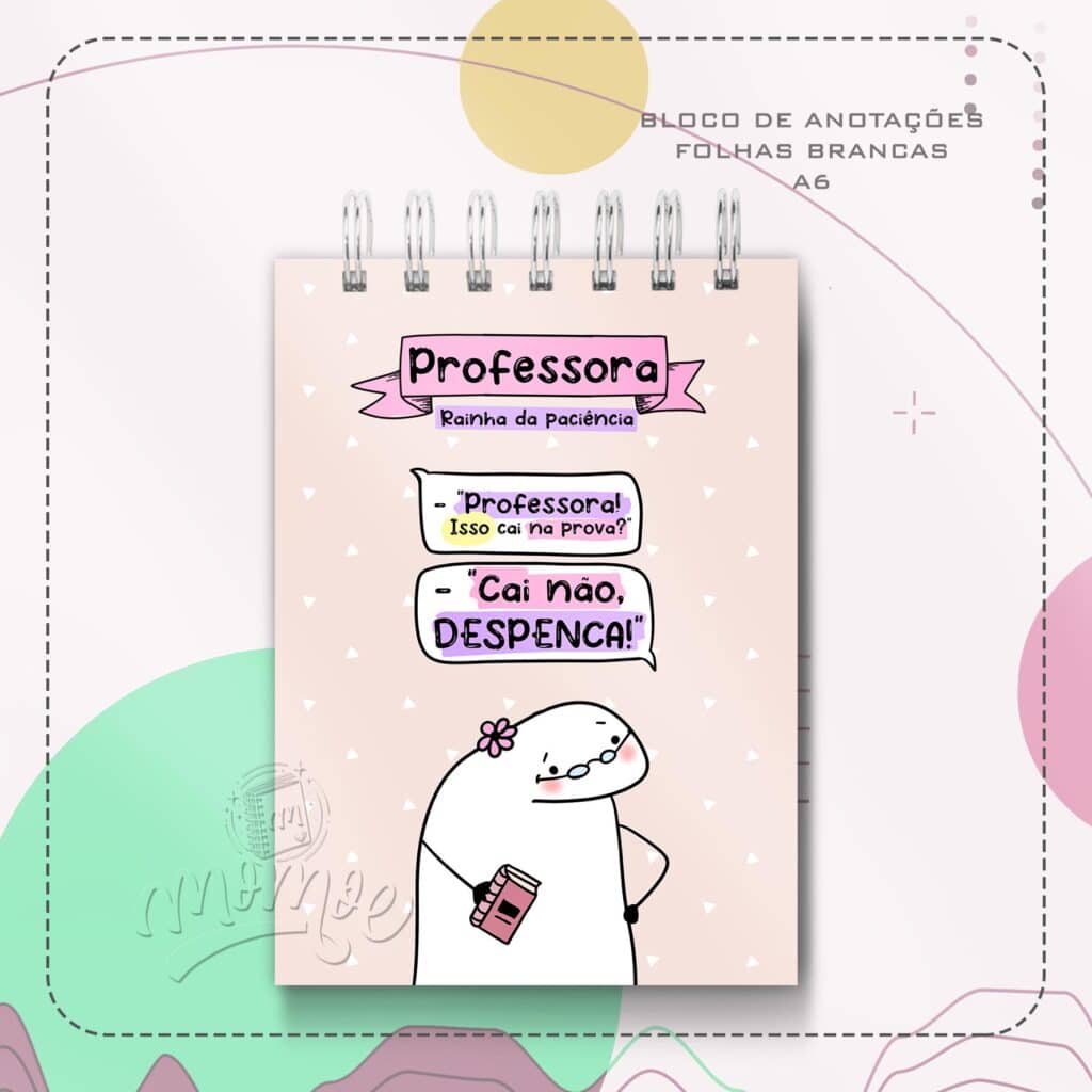 Caderno Profissões Flork Professora Momoe Store 0965