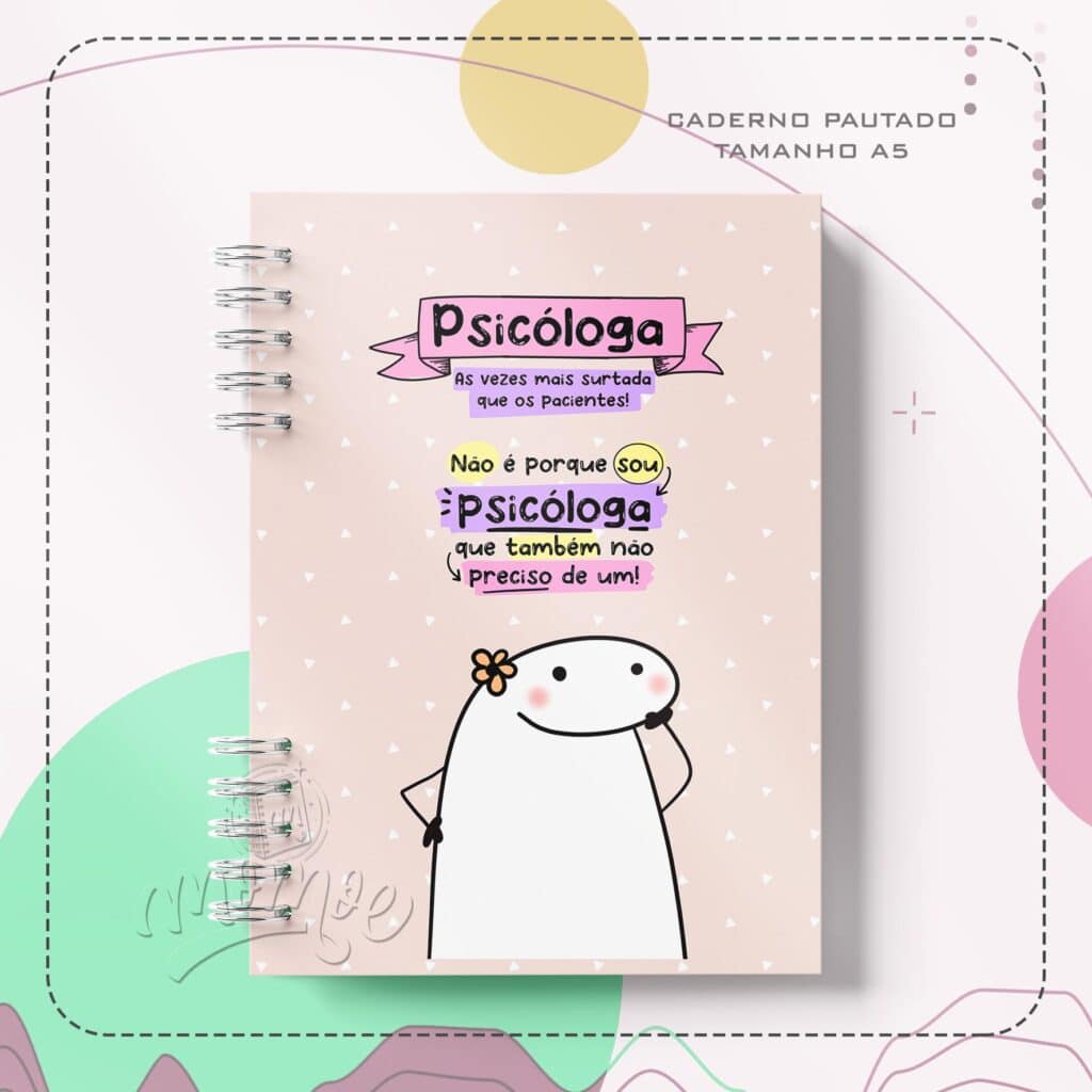 Caderno Profissões Flork Psicóloga Momoe Store 3296