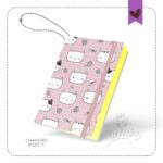 CHAVEIRO POST IT Gatinhos fundo rosa