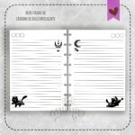 Refil Caderno de Disco Inteligente - Coleção Gato Celestial - Sexta Feira 13 - MOD. 18