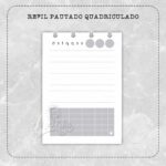 Refil Pautado Quadriculado Bloquinho de disco - A6