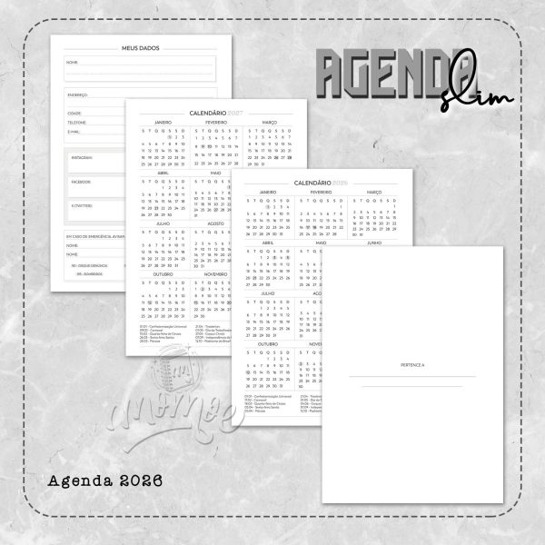 Agenda Slim 2026 - 2 dias por página - Imagem 2
