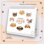 Calendário de Mesa Cachorrinhos 2026