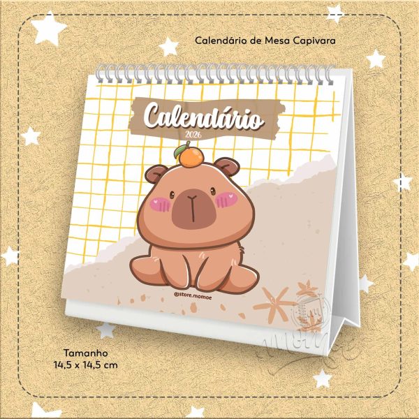 Calendário de Mesa Capivara 2026 - Imagem 1