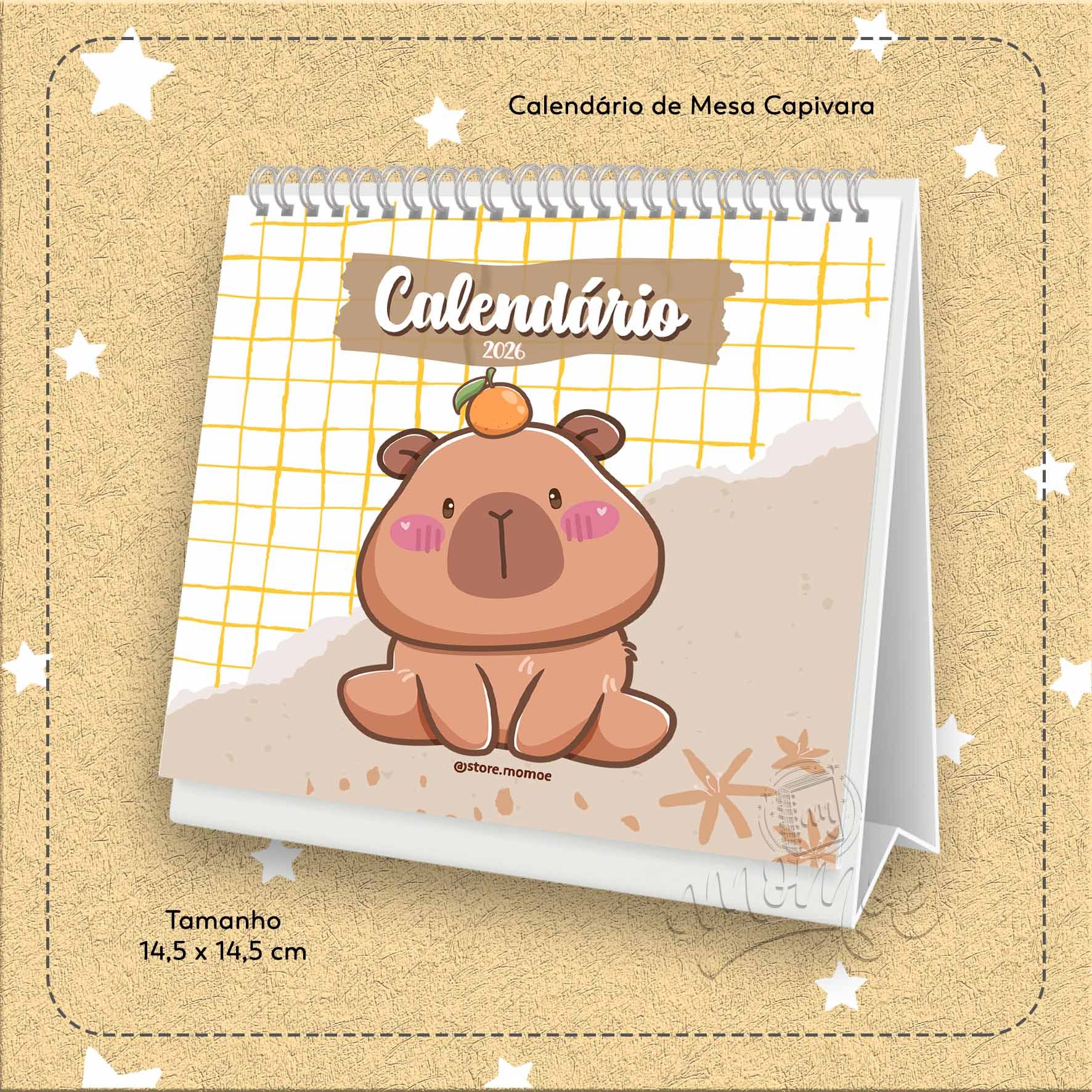 01 Calendário de Mesa Capivara 2026 - Imagem 1