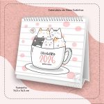 Calendário de Mesa Gatinhos 2026