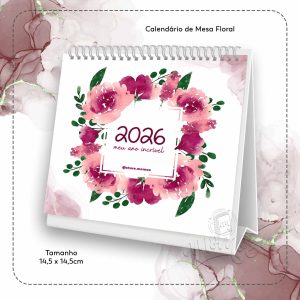 Calendário de Mesa Floral 2026