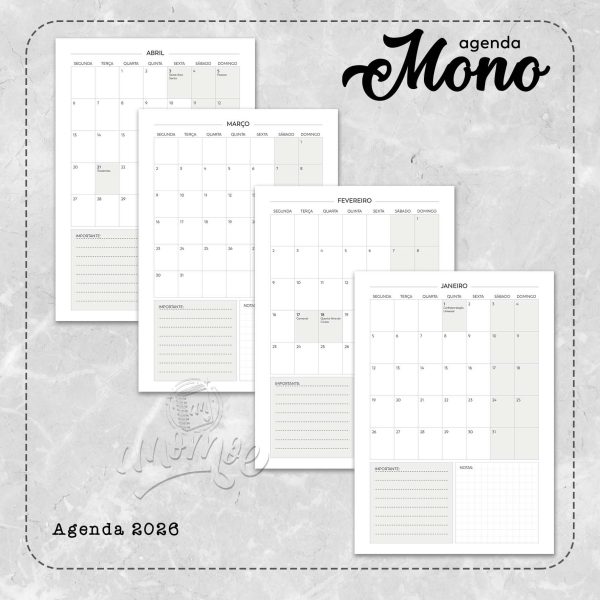 Agenda Mono 2026 - Imagem 2