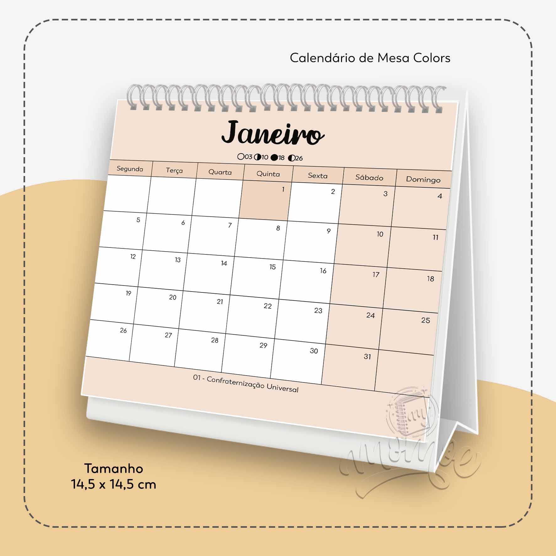 02 Calendário de Mesa Colors 2026 - Imagem 2