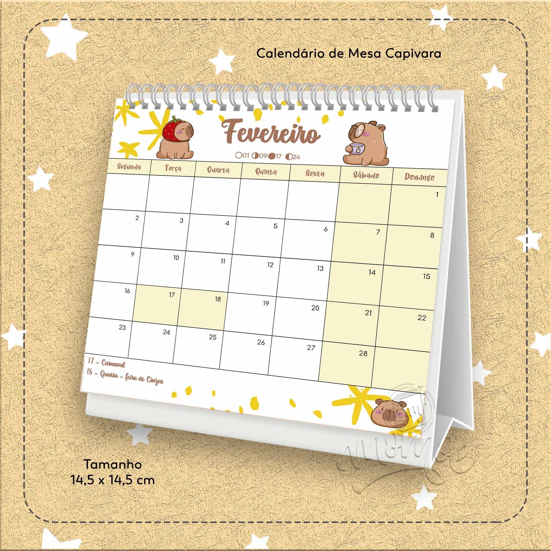 03 Calendário de Mesa Capivara 2026 - Imagem 3