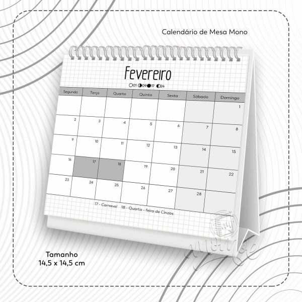 Calendário de Mesa Mono 2026 - Imagem 3