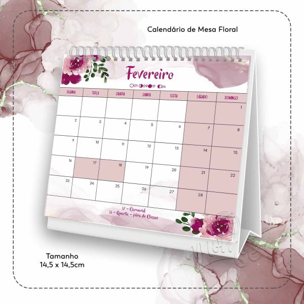Calendário de Mesa Floral 2026 - Imagem 3