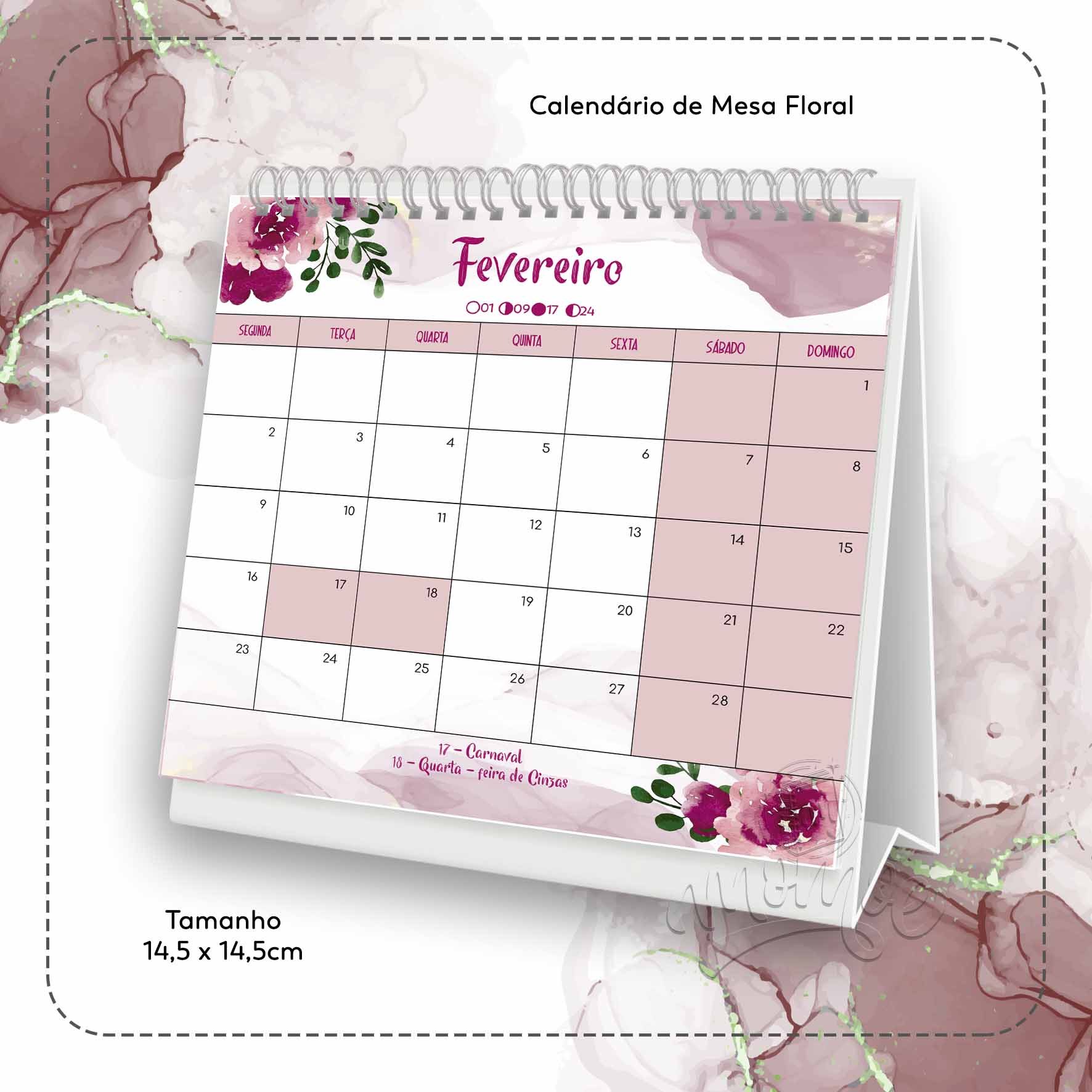 03 Calendário de Mesa Floral 2026 - Imagem 3
