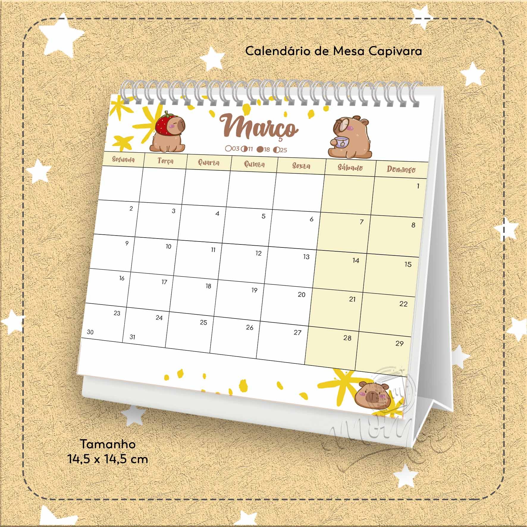 04 Calendário de Mesa Capivara 2026 - Imagem 4