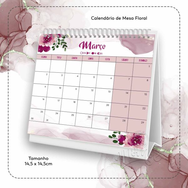 Calendário de Mesa Floral 2026 - Imagem 4