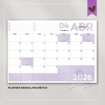 Planner Blocado Mensal Magnético - Calendário de geladeira 2026 - Imagem 4