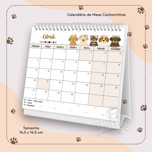 Calendário de Mesa Cachorrinhos 2026 - Imagem 5