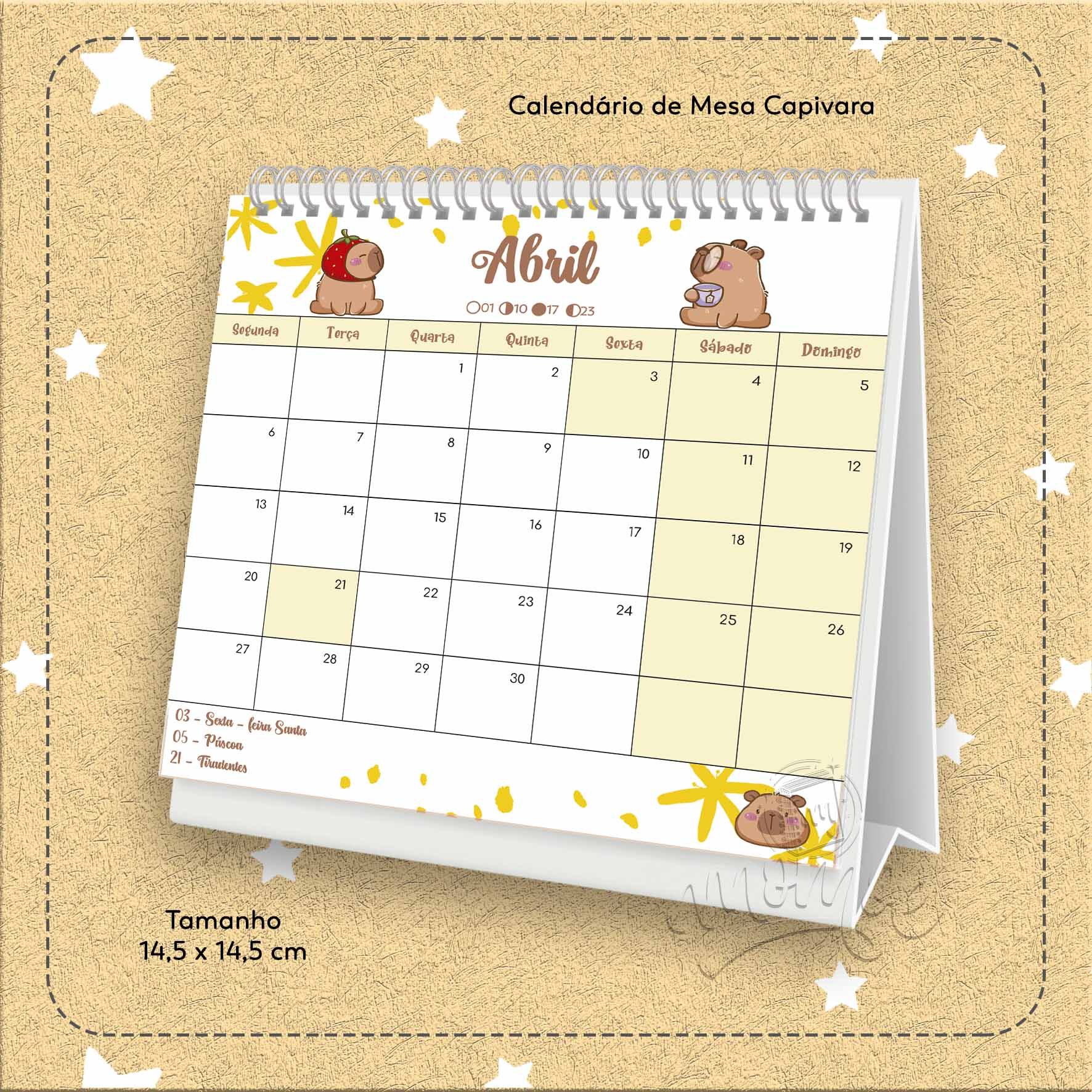 05 Calendário de Mesa Capivara 2026 - Imagem 5