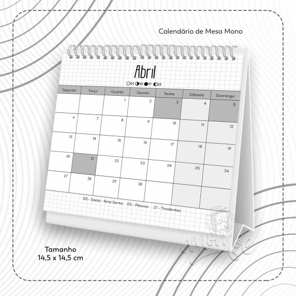 Calendário de Mesa Mono 2026 - Imagem 5