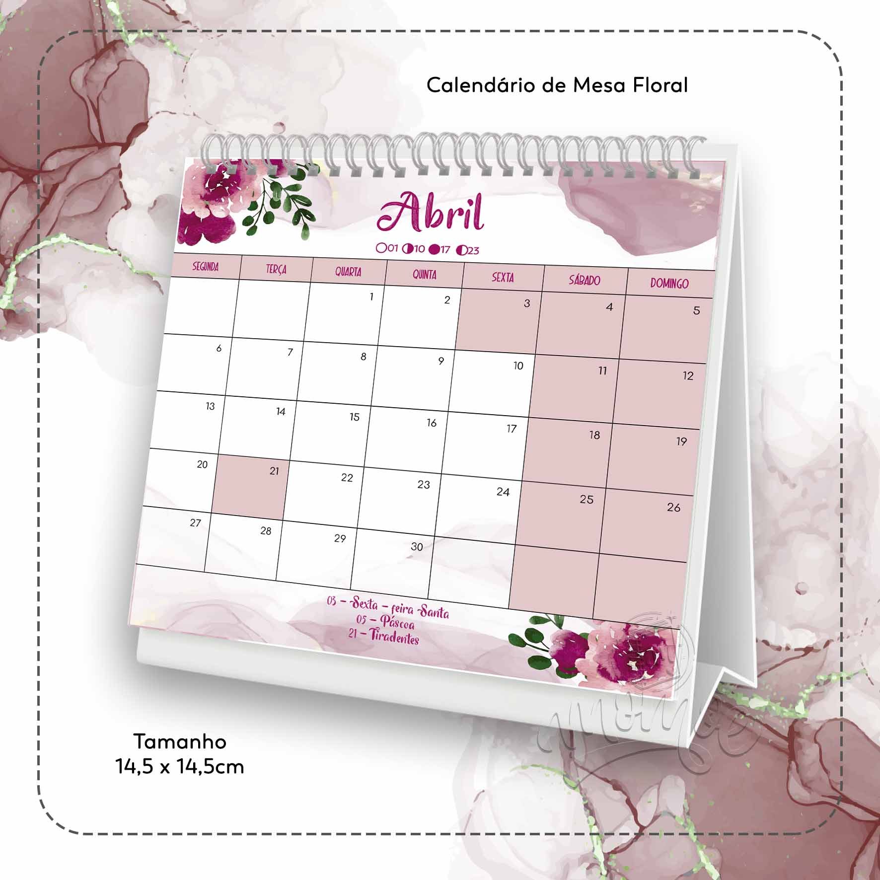 05 Calendário de Mesa Floral 2026 - Imagem 5
