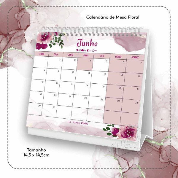 Calendário de Mesa Floral 2026 - Imagem 7