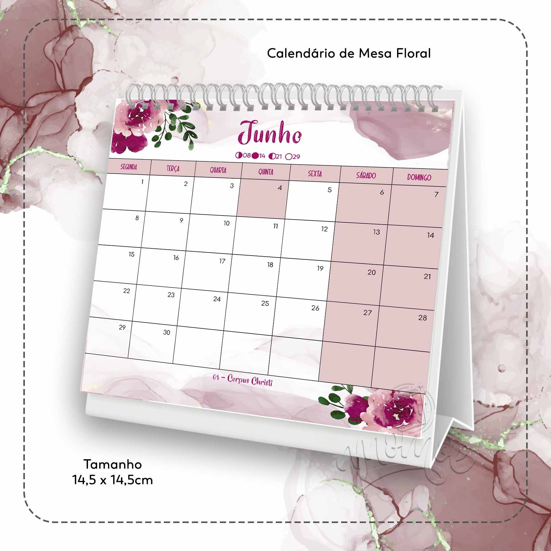 07 Calendário de Mesa Floral 2026 - Imagem 7