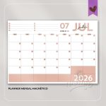 Planner Blocado Mensal Magnético - Calendário de geladeira 2026 - Imagem 7