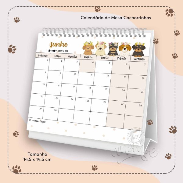 Calendário de Mesa Cachorrinhos 2026 - Imagem 7