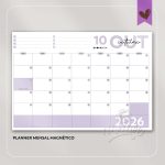 Planner Blocado Mensal Magnético - Calendário de geladeira 2026 - Imagem 10