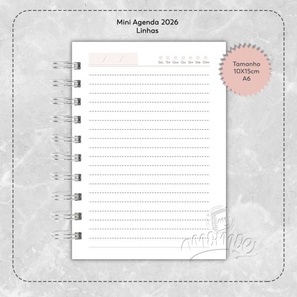 Mini Agenda 2026 - A6 Rosa - Imagem 3